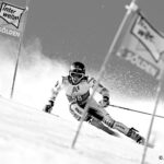 An Athlete is skiing and thinking about his future